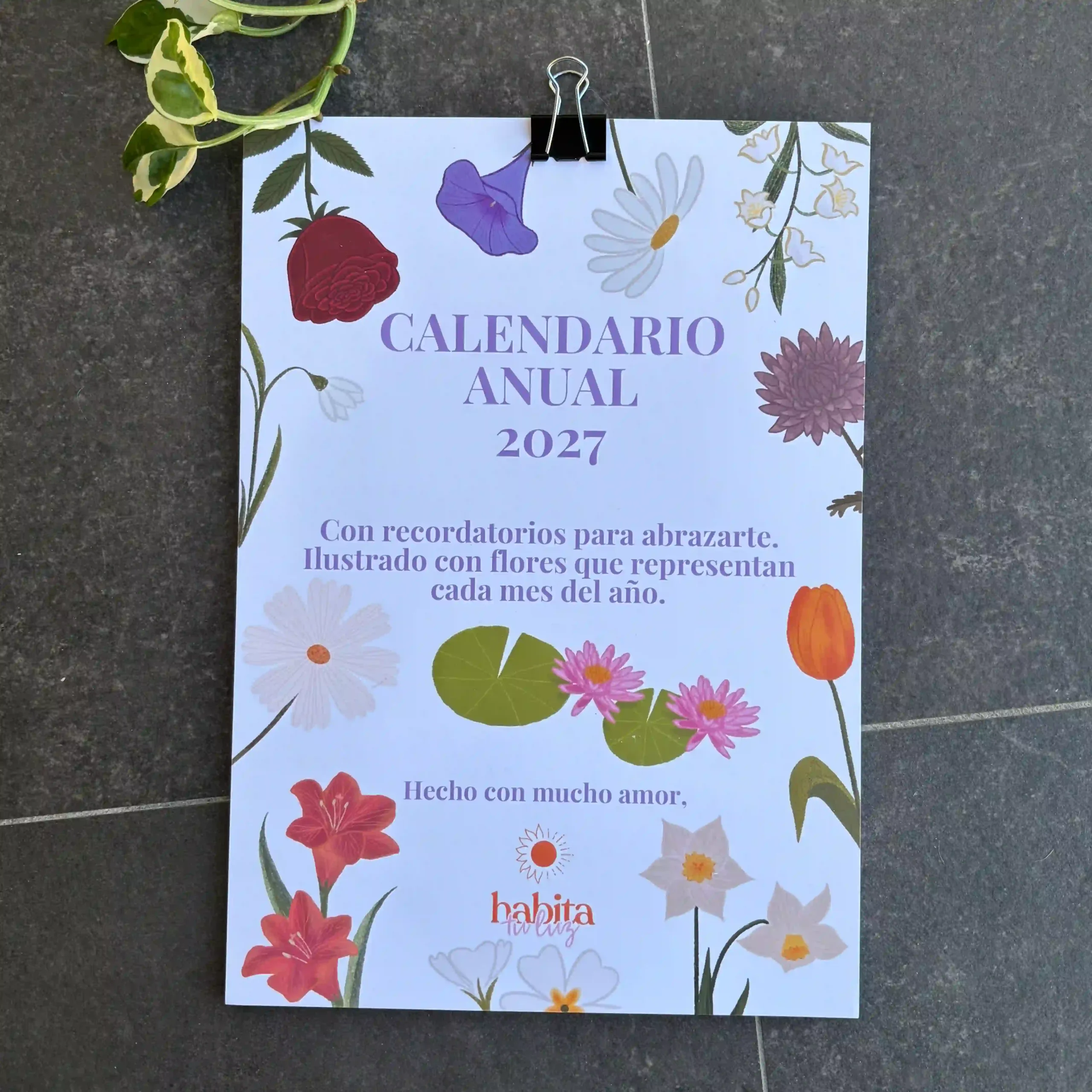 Calendario ilustrado 2027 flores