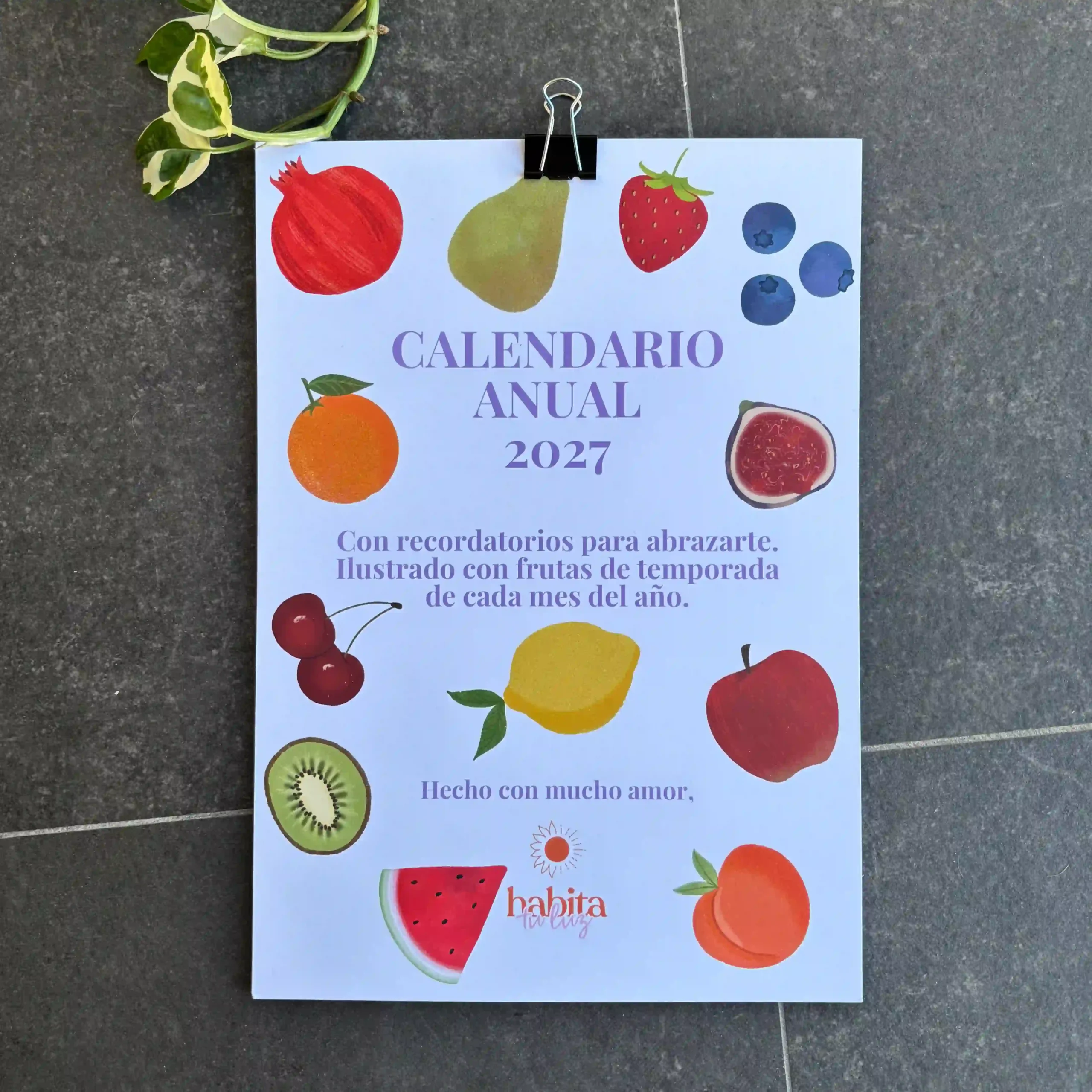 Calendario ilustrado 2027 frutas
