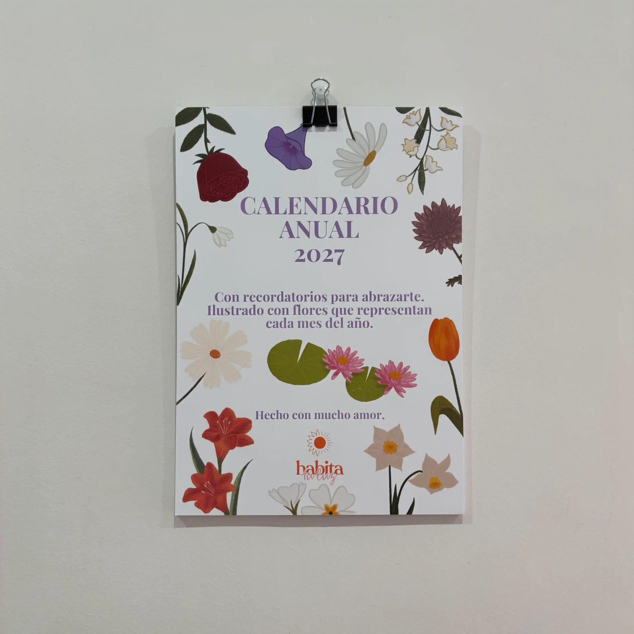 Calendario ilustrado 2027 flores - Imagen 2