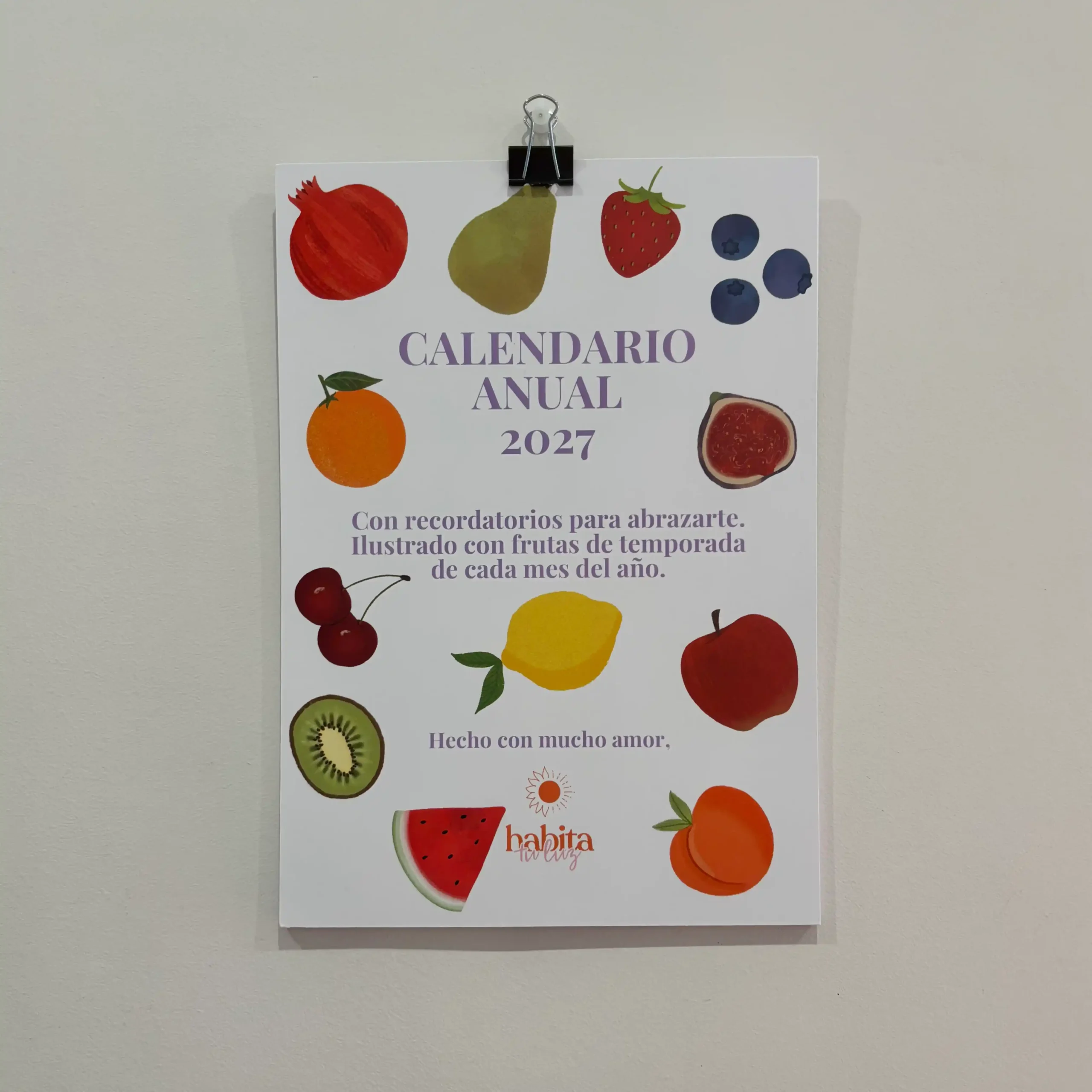 Calendario ilustrado 2027 frutas - Imagen 2